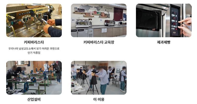 소망교도소에서 운영하는 직업훈련 과정 소개