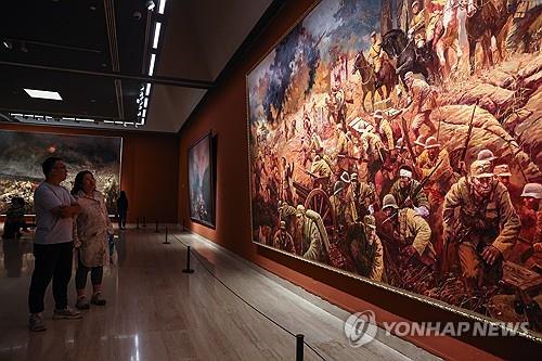 베이징의 중국미술관에 전시된 항일전쟁 관련 작품