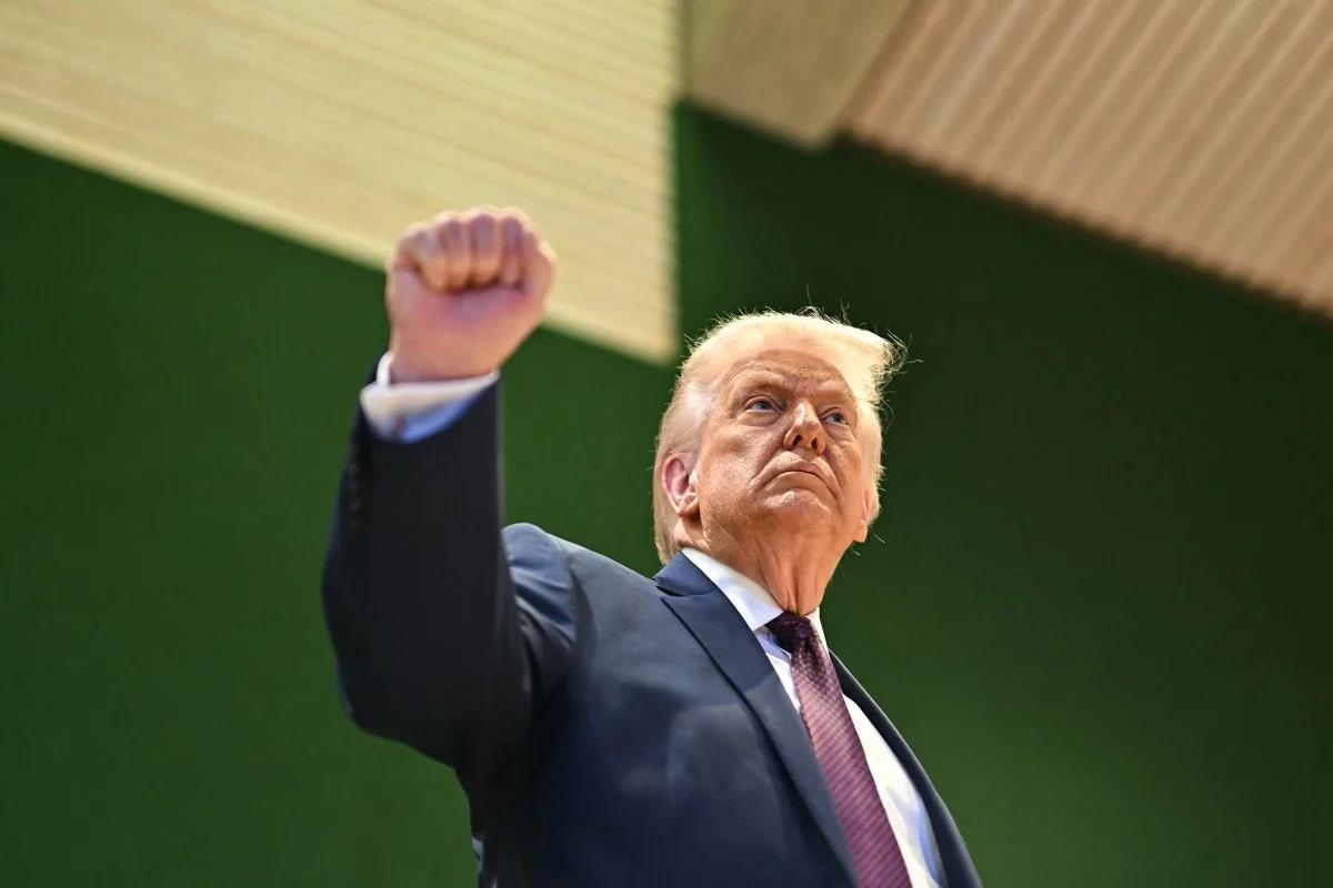 다보스 평화위원회 회의후 도널드 트럼프 미국 대통령.2026.1.22