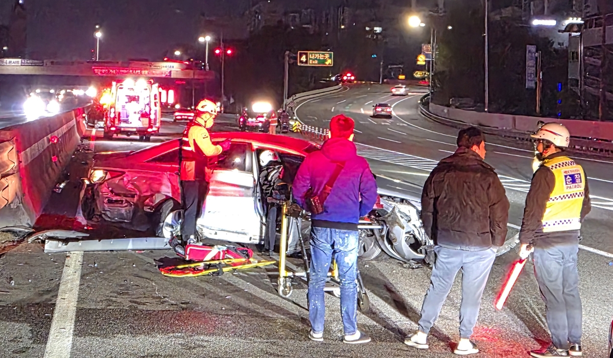 지난 9일 부평IC 사고 현장